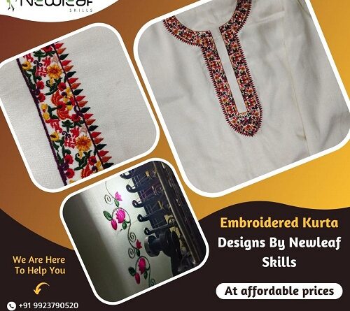 Embroidered Kurta Designs By Newleaf Skills